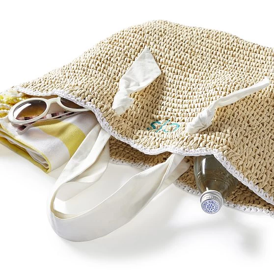 Ribbon Scalloped Raffia Tote | 2 8 Ribbon Scalloped Raffia Tote | 2 - Image 6