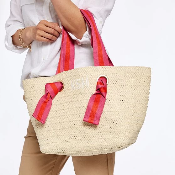 Ribbon Straw Beach Tote | 5 5 Ribbon Straw Beach Tote | 5 - Image 3