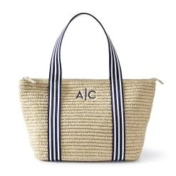 Ribbon Straw Zip-Top Travel Tote | 2 -Grocery Store ribbon straw zip top travel tote 1 c