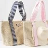 Ribbon Straw Zip-Top Travel Tote | 2 -Grocery Store ribbon straw zip top travel tote c
