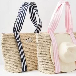 Ribbon Straw Zip-Top Travel Tote | 2
