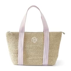 Ribbon Straw Zip-Top Travel Tote | 2 -Grocery Store ribbon straw zip top travel tote c 4