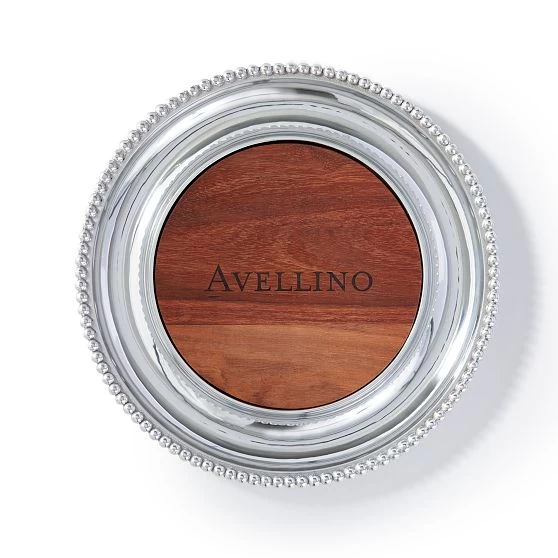 Round Beaded Silver And Walnut Wood Cheese Board | 1 5 Round Beaded Silver And Walnut Wood Cheese Board | 1 - Image 3