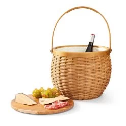 Round Wicker Picnic Basket | 1 -Grocery Store round wicker picnic basket c 1