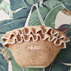 Ruffle Raffia Tote | 2
