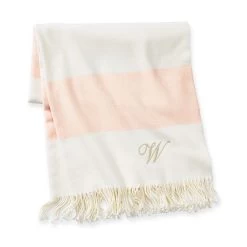 Rugby Stripe Italian Cotton Throw | 1 -Grocery Store rugby stripe italian cotton throw 1 c