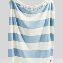 Rugby Stripe Italian Cotton Throw | 1 -Grocery Store rugby stripe italian cotton throw c 3