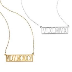 Sarah Chloe Horizontal Roman Numeral Necklace | 1 -Grocery Store sarah chloe horizontal roman numeral necklace c 2