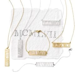 Sarah Chloe Horizontal Roman Numeral Necklace | 1