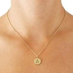 Sarah Chloe Single Initial Disc Necklace | 4 -Grocery Store sarah chloe single initial disc necklace 1 c