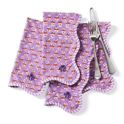 Scalloped Block Print Napkins, Set Of 4 | 8 -Grocery Store scalloped block print napkins set of 4 1 c 2