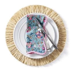 Scalloped Block Print Napkins, Set Of 4 | 8 -Grocery Store scalloped block print napkins set of 4 2 c 1