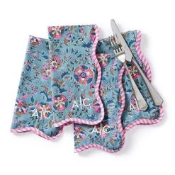 Scalloped Block Print Napkins, Set Of 4 | 8 -Grocery Store scalloped block print napkins set of 4 2 c 2