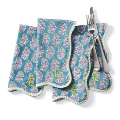 Scalloped Block Print Napkins, Set Of 4 | 8 -Grocery Store scalloped block print napkins set of 4 2 c