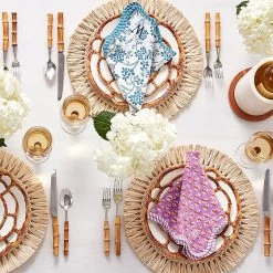 Scalloped Block Print Napkins, Set Of 4 | 8 -Grocery Store scalloped block print napkins set of 4 c 4