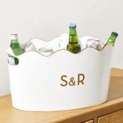 Scalloped Gold Rim Party Bucket | 1
