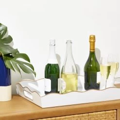 Scalloped Gold Rim Serving Tray | 1