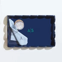 Scalloped Lacquer Serving Tray | 8 -Grocery Store scalloped lacquer serving tray c 2