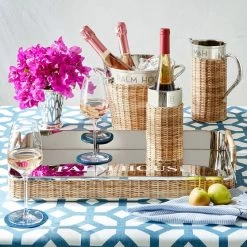 Silver And Wicker Wine Chiller | 1