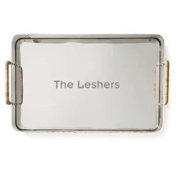 Silver And Wicker Serving Tray | 1 9 Silver And Wicker Serving Tray | 1 -Grocery Store silver and wicker serving tray c 1