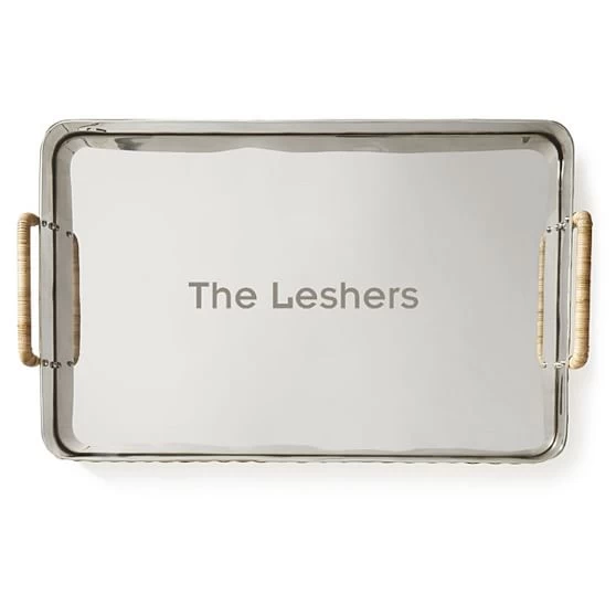 Silver And Wicker Serving Tray | 1 6 Silver And Wicker Serving Tray | 1 - Image 4