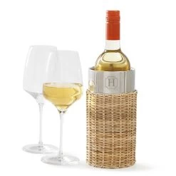 Silver And Wicker Wine Chiller | 1 -Grocery Store silver and wicker wine chiller c 1