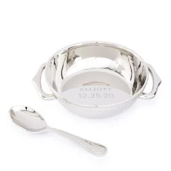 Silver Baby Spoon And Bowl Set | 1 -Grocery Store silver baby spoon and bowl set c 1
