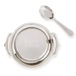 Silver Baby Spoon And Bowl Set | 1 -Grocery Store silver baby spoon and bowl set c 2