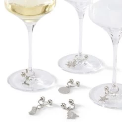 Silver Holiday Wine Charms, Set Of 6 | 1