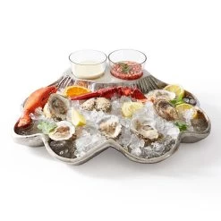 Silver Shell Serving Platter | 1 -Grocery Store silver shell serving platter 1 c