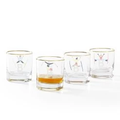 Skier Rocks Glasses, Set Of 4 | 1 -Grocery Store skier rocks glasses set of 4 c 1