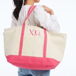 Sorority Canvas Tote | 6 -Grocery Store sorority canvas boat tote 2 c