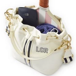 Sporty Stripe Drawstring Pickleball Tote | 1 -Grocery Store sporty stripe drawstring pickleball tote 1 c 1