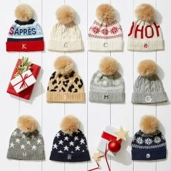 Cable Knit Pom Pom Hat | 8 -Grocery Store stars pom pom hat c 4
