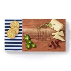 Stripe Acacia Wood Cheese Board | 1 -Grocery Store stripe acacia wood cheese board c 1