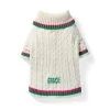 Striped Cable Knit Dog Sweater | 4 -Grocery Store striped cable knit dog sweater c
