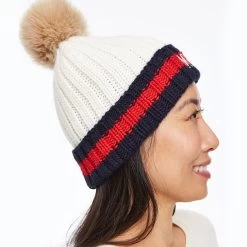 Striped Cuff Pom Pom Hat | 2 -Grocery Store striped cuff pom pom hat 1 c