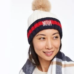 Striped Cuff Pom Pom Hat | 2 -Grocery Store striped cuff pom pom hat c 3