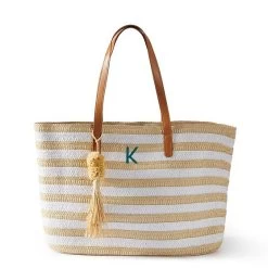 Striped Straw Tassel Tote | 3 22 Striped Straw Tassel Tote | 3 -Grocery Store striped straw tassel tote 1 c 2