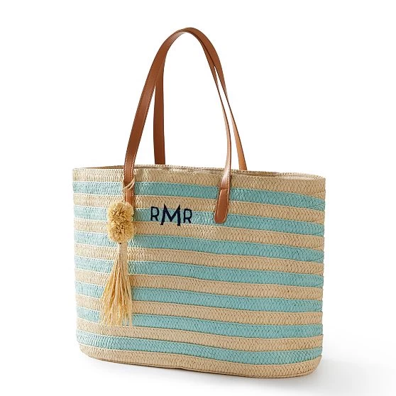 Striped Straw Tassel Tote | 3 6 Striped Straw Tassel Tote | 3 - Image 4