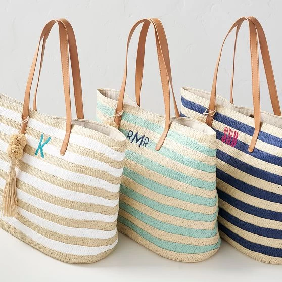 Striped Straw Tassel Tote | 3 3 Striped Straw Tassel Tote | 3