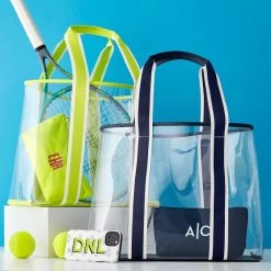 Striped Twill Clear Tote With Pouch | 2