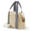 Striped Twill Straw Pet Tote | 1 2 Striped Twill Straw Pet Tote | 1 -Grocery Store striped twill straw pet tote c