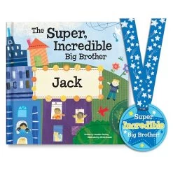 &ldquo;Super Incredible Big Brother&rdquo; Personalized Children&rsquo;s Book | 1 -Grocery Store super incredible big brother personalized childrens book 1 c