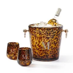 Tortoise Ice Bucket | 1 -Grocery Store tortoise stemless wine glasses set of 6 c