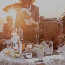 Waxed Canvas Bar Backpack Portable Cocktail Set | 1 -Grocery Store waxed canvas bar backpack portable cocktail set c 4