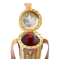 Wicker Insulated Wine Bag | 1 -Grocery Store wicker insulated wine bag 1 c 1
