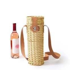 Wicker Insulated Wine Bag | 1 -Grocery Store wicker insulated wine bag 1 c