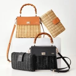Bamboo Wicker Crossbody Bag | 2