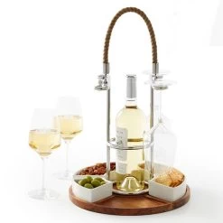 Wine And Appetizer Caddy | 1 -Grocery Store wine and appetizer caddy c 3